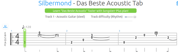 Silbermond - Das Beste acoustic tab